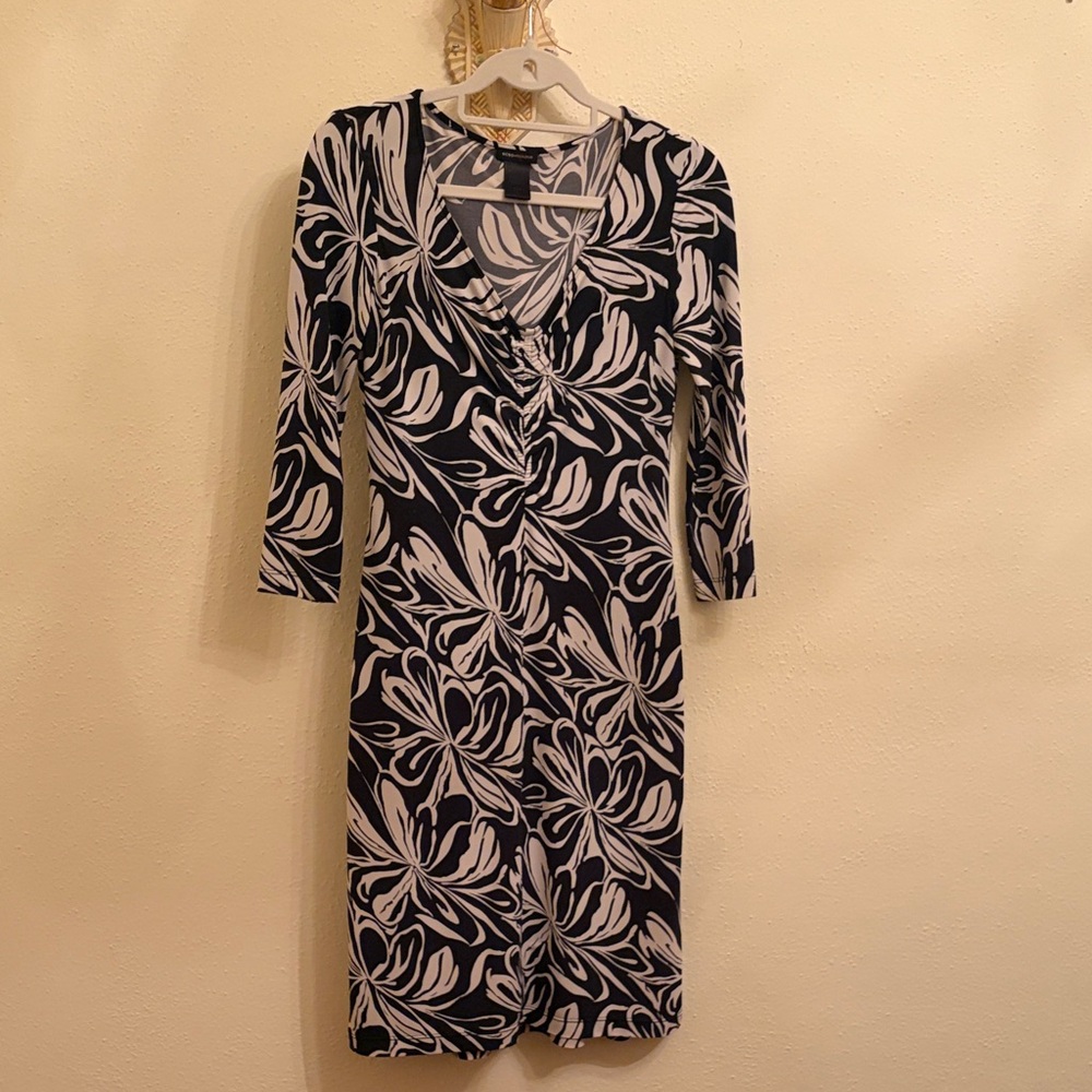 BCBGMaxAzria Black and light gray Patterned Dress